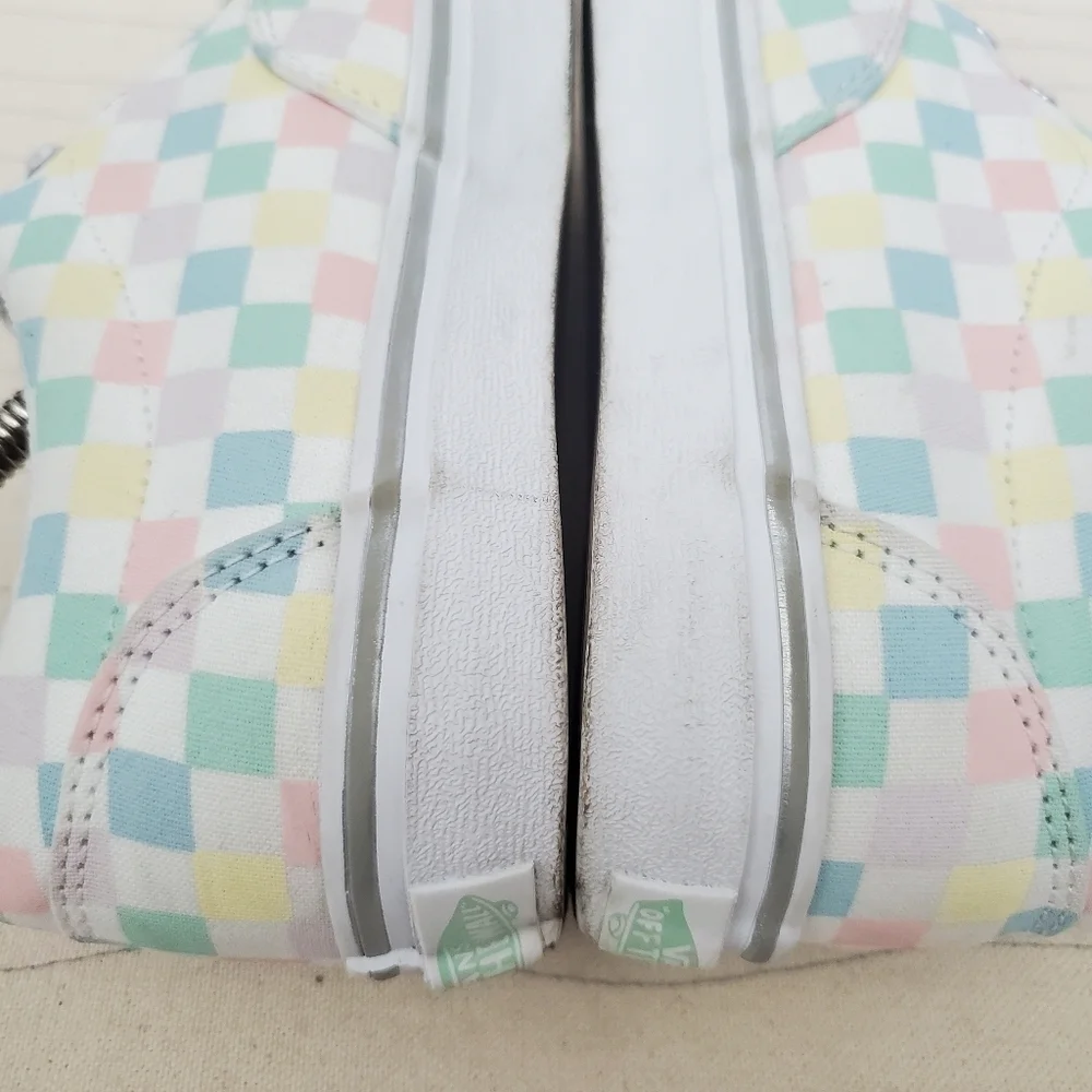Vans Big Kids Missy Doheny Pastel Checkered Canvas Lace-Up Shoes Sneakers Sz 6